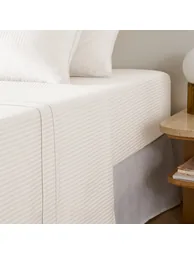 شرشف سرير قطن ساتين مخطط