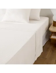 شرشف سرير قطن ساتين مخطط - 1