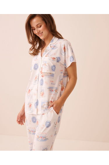 Dolce Vita Print Super Soft Button-down Shirt