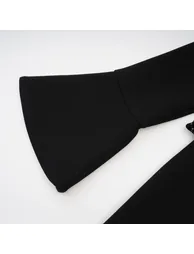فستان بأكمام طويلة مزين بأحجار - أسود - 17