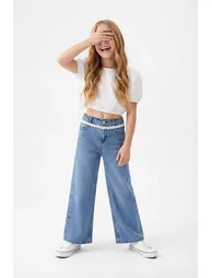 Blue Girl's Denim Trousers - 1
