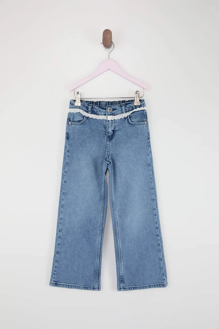 Blue Girl's Denim Trousers - 4