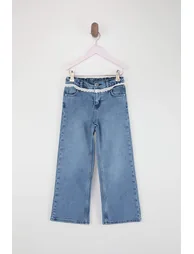 Blue Girl's Denim Trousers - 4