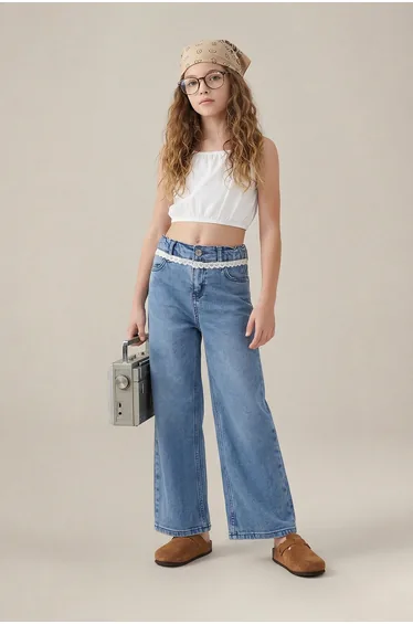 Blue Girl's Denim Trousers