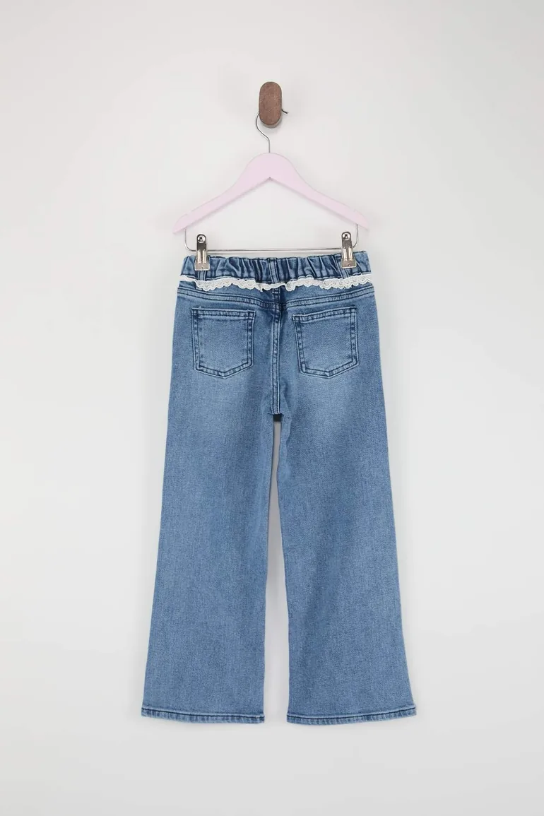 Blue Girl's Denim Trousers - 3