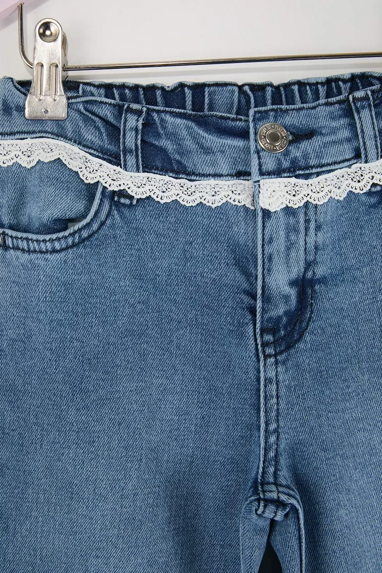 Blue Girl's Denim Trousers - 2