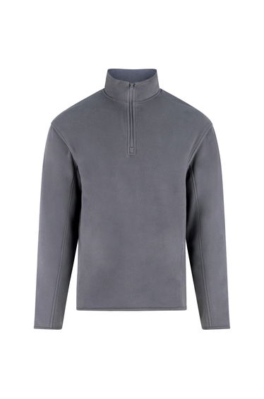PRO RTX Mens Quarter Zip Fleece Jacket - Solid Grey