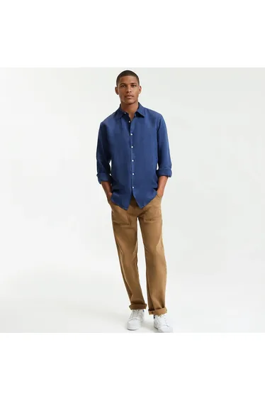 Regular Fit Shirt in Linen, Signature, Carl