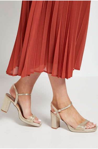 Daniella Soft Twist High Block Heel Platform Sandals