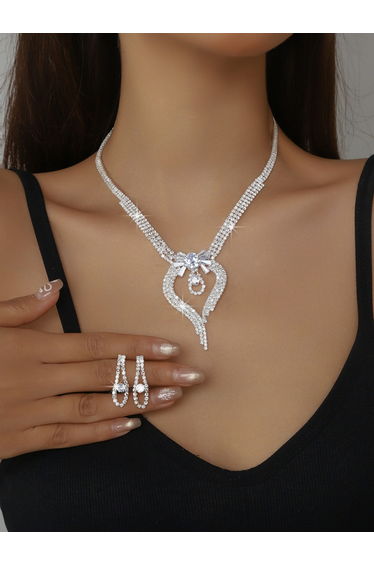 2-Piece Embellished Necklace And Earrings Jewelry Set