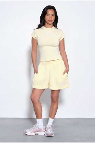 DSGN Studio Collegiate Applique Sweat Short - lemon