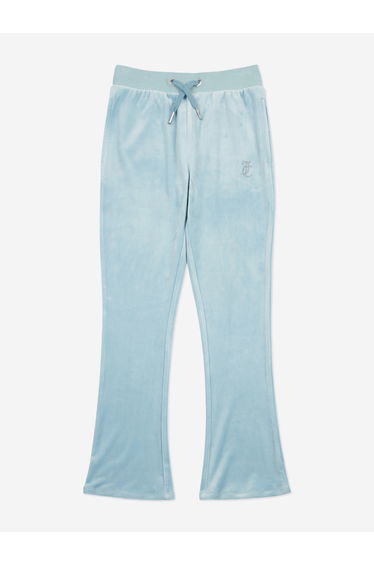Juicy Couture Girls Diamante Logo Bootcut Joggers in Blue