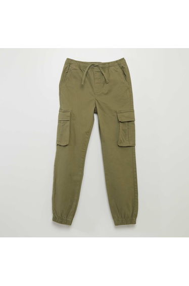 Stretchy multi-pocket trousers GREEN