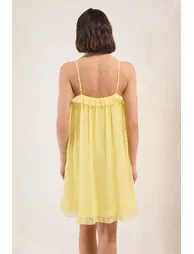 Limited Edition Yellow Ruffle Mini Woven Dress - 3
