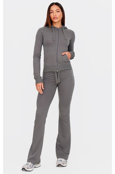 Tall Charcoal Zip Up Fitted Track Jacket