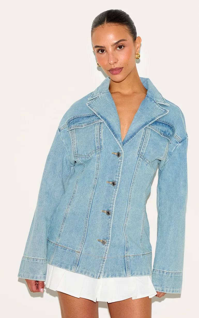 denim fitted dress Strapless Mini Denim Dress Medium main image 1