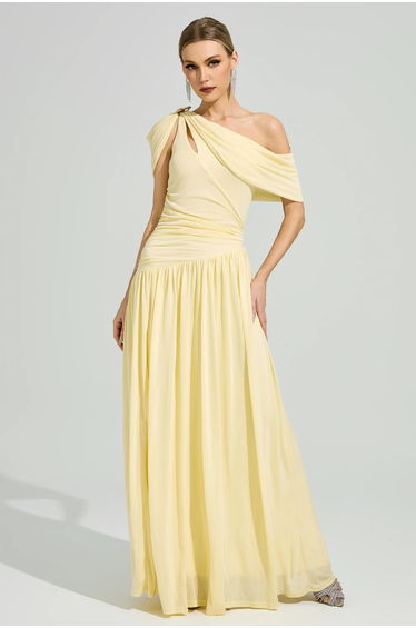 Cage Yellow One Shoulder Dress