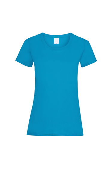 Womens/Ladies Value Fitted Short Sleeve Casual T-Shirt - Cyan