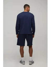 Essential Oversized Long Sleeve T-Shirt - navy - 1