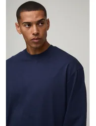 Essential Oversized Long Sleeve T-Shirt - navy - 2