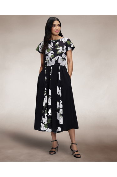 Pleated Midi Dress