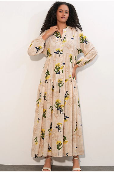 BDART Patterned V-Neck Maxi Dress