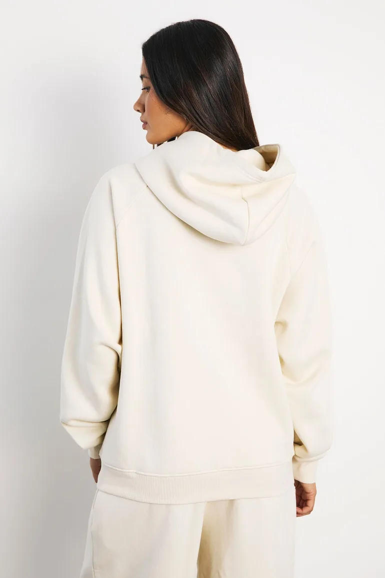 Raglan Seam Oversized Hoodie - cream - 2