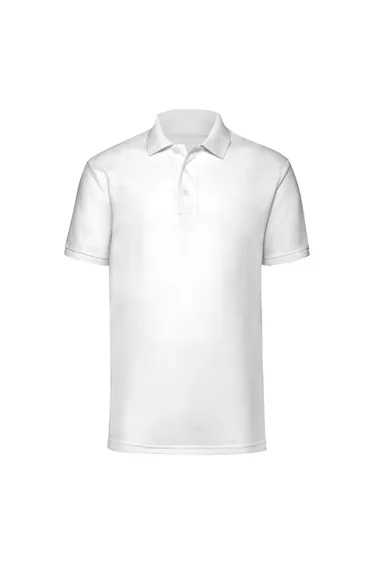 بلوزة بولو رجالي قطن بأكمام قصيرة - أبيض 