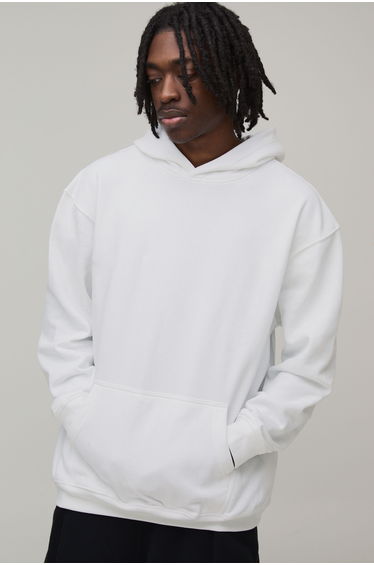 White Oversized Over Seams Spider Print Hoodie - white