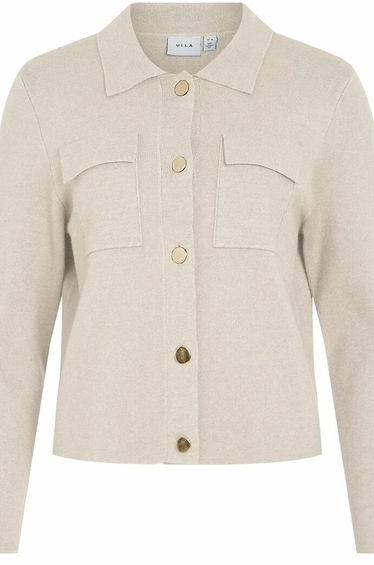 Polo Cardigan with Gold-Tone Buttons