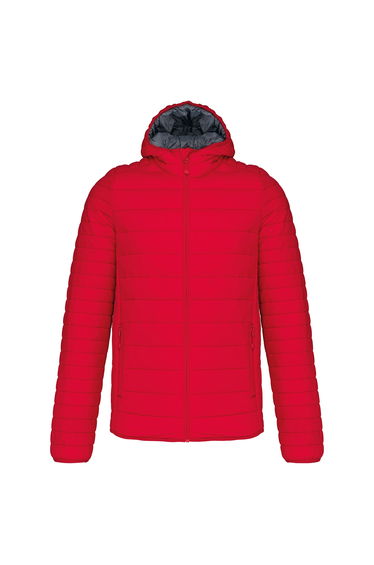 Kariban Mens Lightweight Hooded Down Jacket - Red