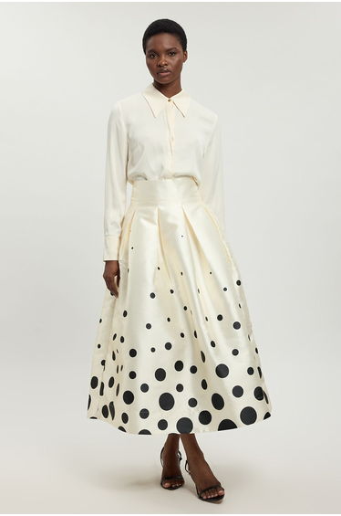 Petite Spot Border Woven Twill Prom Skirt
