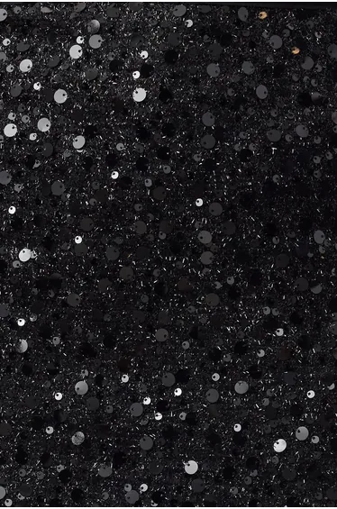 Black Sequin Knitted Mini Skirt