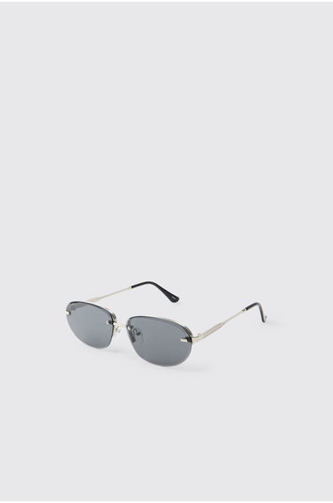 Oval Tinted Sunglasses - black