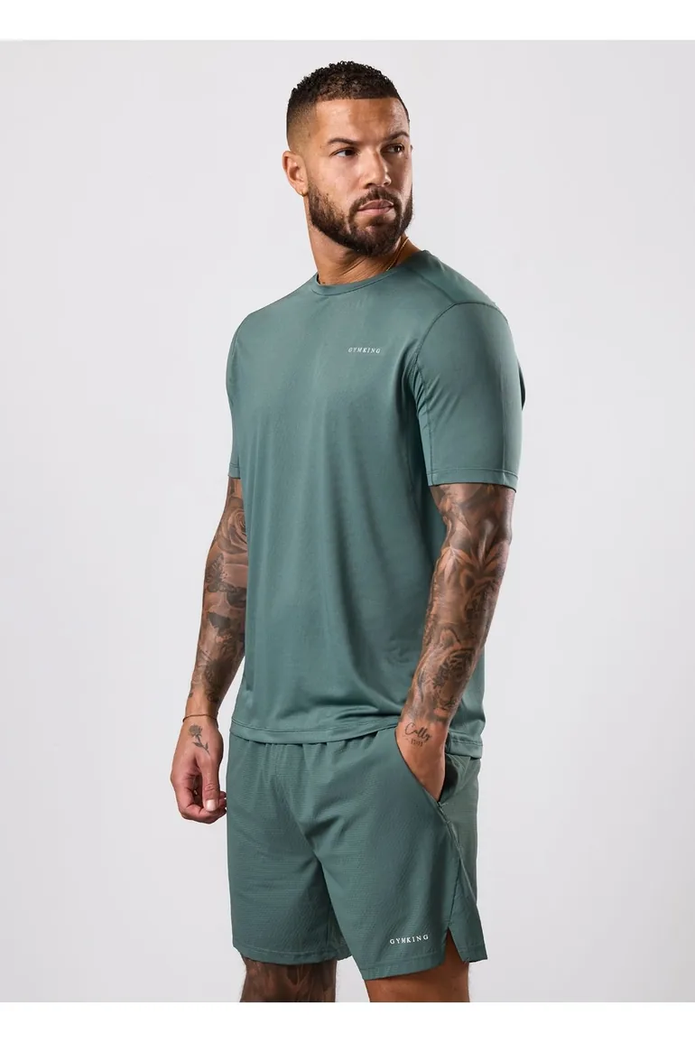 تيشيرت جيم كينغ أزرق بأكمام متوسطة الطول