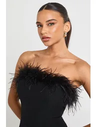 Feather Trim Flippy Playsuit - black - 3