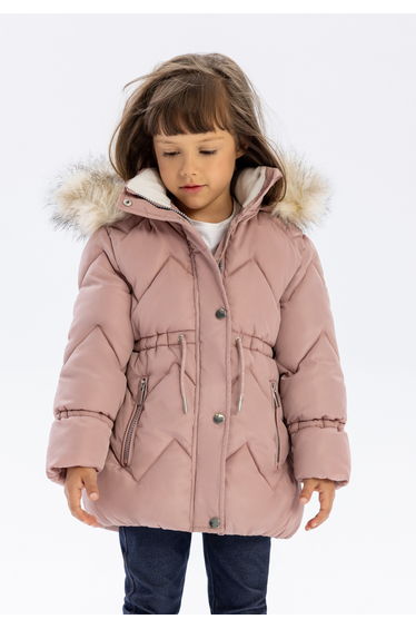 Girls Padded Jacket with Drawstring Waist
