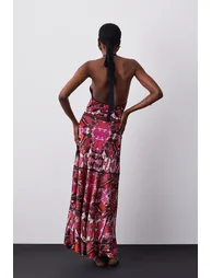 Slinky Knit Jacquard Geo Maxi Column Dress - 2