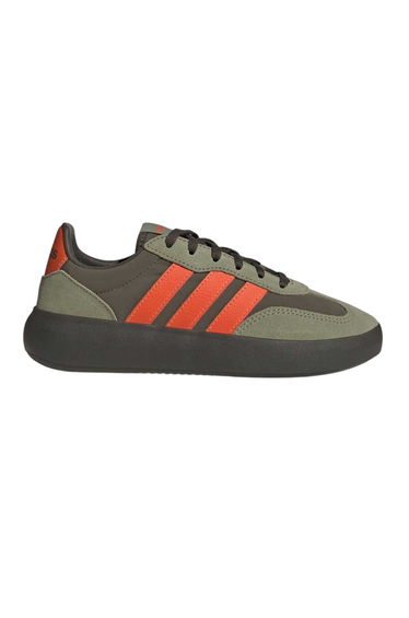 Adidas Childrens/Kids Barreda Leather Platform Trainers - Olive/Orange
