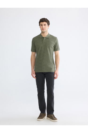 Standard Fit Patterned Men's Polo Neck T-Shirt