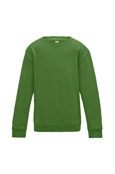 AWDis Just Hoods Childrens/Kids Plain Crew Neck Sweatshirt - Kelly Green