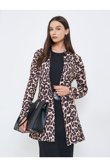 Leopard Print Longline Jacket