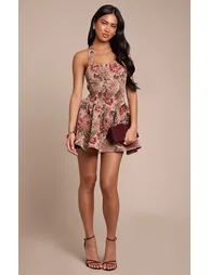 Pink Tapestry Halterneck Shift Dress - 2