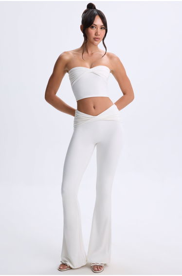Twist-Front Bandeau Top in White