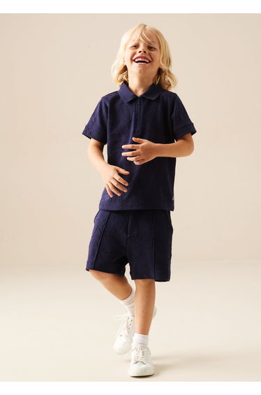 Greyson Jacquard Zip Polo