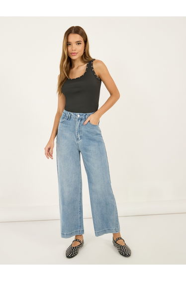 High Rise Wide Leg Stretchable Jeans