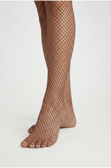 Chocolate Fishnet Tights - chocolate