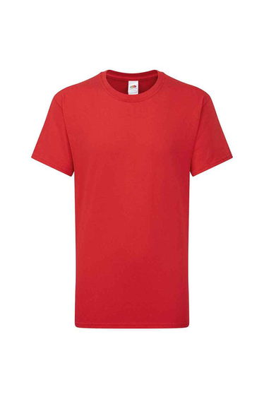 Fruit of the Loom Childrens/Kids Iconic 195 Plain T-Shirt - Red