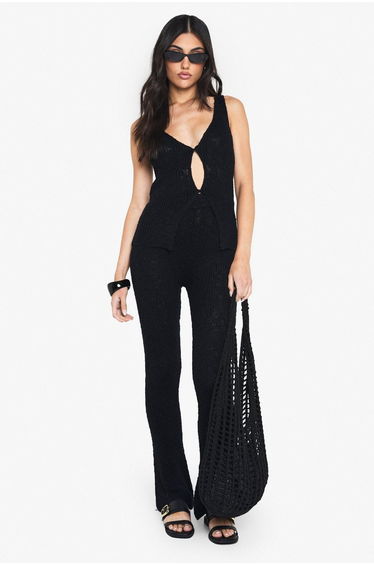Knitted Crochet Flare Trouser