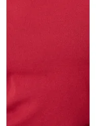 فستان ميدي محبوك مزموم لون أحمر - 4